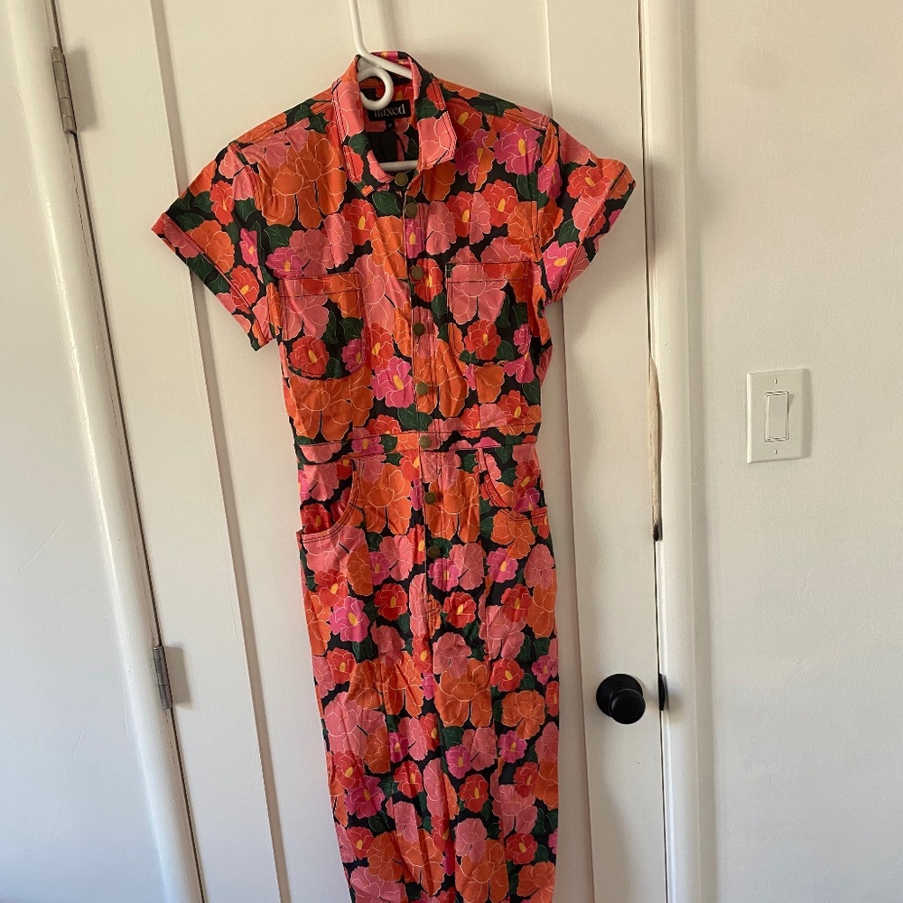 Mixed by Nasrin Ruby floral jumpsuit NWT